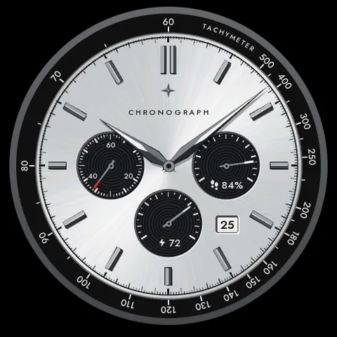 Astra Chrono watch face for Garmin. An intricately drawn chronograph with the character of traditional watchmaking.